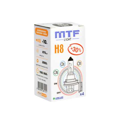 MTF Галогенная лампа H8 12v 35w Standard+30% 2900K