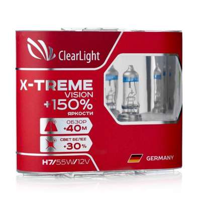 Лампа H7 12V (Clearlight)12V-55W X-treme Vision +150% Light (2 шт.)