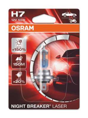 Лампа H7 12V 55W  PX26D  OSRAM Xenarc Night  Breaker Laser +150% одиночный блистер